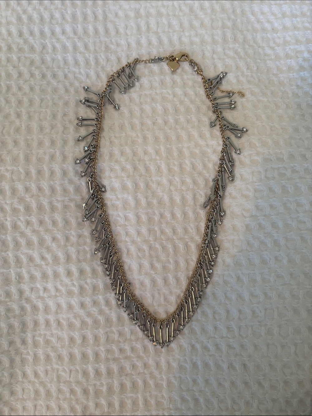Banana Republic Two-Tone Silver and Gold Fringe Necklace